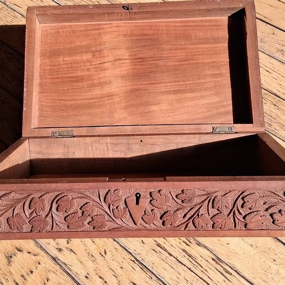 Intricately Carved Wooden Box